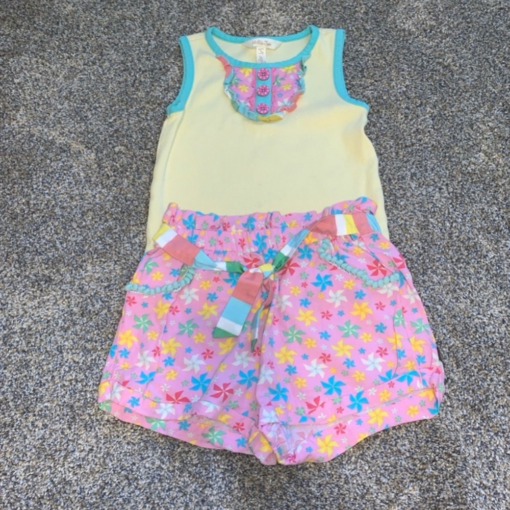 Matilda Jane Yellow and Pink Kids Matching Set